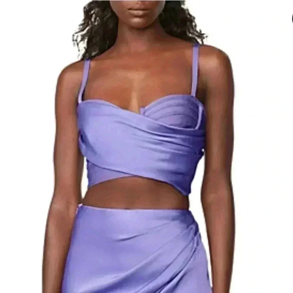 NWT Hervé Léger x Law Roach Draped Bustier Bandage Crop Top S Royal Purple - Picture 1 of 4